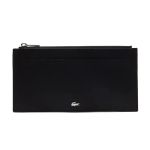 Ví Lacoste Men's Fitzgerald 6 Card Leather Zip Wallet Màu Đen