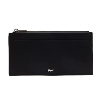 Ví Lacoste Men's Fitzgerald 6 Card Leather Zip Wallet Màu Đen