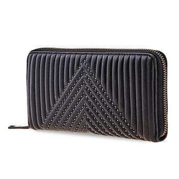 Ví Cầm Tay Nữ Coach Ladies Leather Coach 1941 Black Quilt W Riv Acc Zip Màu Đen