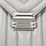 Balo Michael Kors MK Whitney Quilted Leather Backpack- Pearl Grey Màu Xám