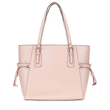 Túi Tote Michael Kors MK Small Voyager Textured Crossgrain Leather Tote- Soft Pink  Màu Hồng