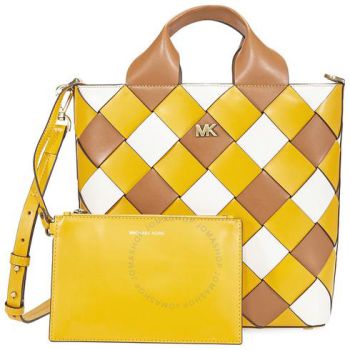 Túi Tote Michael Kors MK Mott Woven Leather Market Tote- Jasmine Yellow Màu Vàng