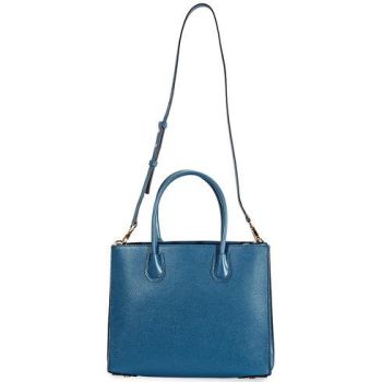 Túi Tote Michael Kors MK Mercer Large Pebbled Leather Accordion Tote Bag Màu Xanh Dương
