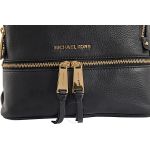 Balo Michael Kors MK Rhea Medium Leather Backpack - Black Màu Đen