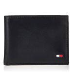 Ví Nam Tommy Hilfiger Men's Thin Sleek Casual Bifold Wallet Black Dore