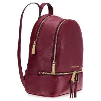 Balo Michael Kors MK Rhea Medium Leather Backpack - Oxblood Màu Đỏ