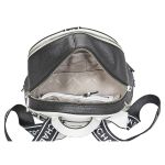 Balo Michael Kors MK Rhea Medium Pebbled Leather Backpack - Optic White / Black Màu Trắng