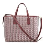 Túi Tote Tory Burch Gemini Link Canvas Small Tote- Royal Burgundy Gemini Link  Màu Đỏ