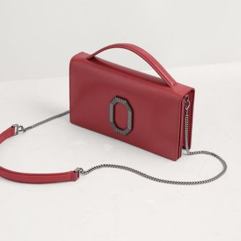 Túi Xách Tay Pedro Embellished Leather Travel PW4-36500004 Màu Đỏ