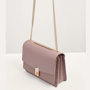 Túi Đeo Vai Pedro Structured Flap Shoulder Bag Màu Tím