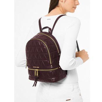 Balo Michael Kors MK Rhea Medium Quilted Leather Backpack Màu Nâu Tím