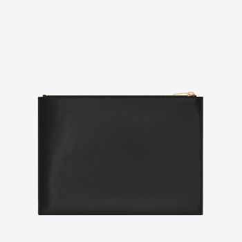 Túi Nam Yves Saint Laurent YSL Tiny Monogram Zippered Tablet Holder In Shiny Leather Màu Đen