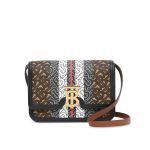 Túi Đeo Chéo Burberry Small Monogram Stripe E-Canvas Tb Bag Màu Nâu