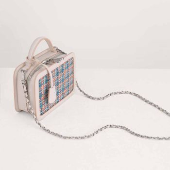 Túi Đeo Chéo Pedro Woven Camera Shoulder Bag Màu Da