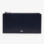 Ví Lacoste Men's Fitzgerald 6 Card Leather Zip Wallet Màu Than