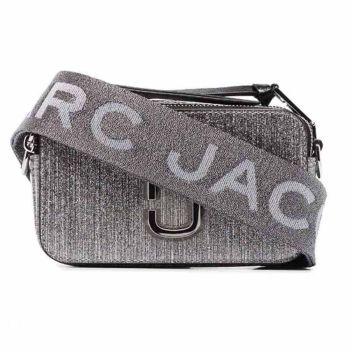 Túi Xách Marc Jacobs Silver Glitter Snapshot Bag Màu Xám Bạc