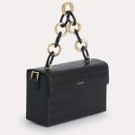 Túi Đeo Vai Pedro Croc-Effect Boxy Shoulder Bag PW2-75210105 Màu Đen