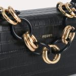 Túi Đeo Vai Pedro Croc-Effect Boxy Shoulder Bag PW2-75210105 Màu Đen