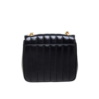 Túi Đeo Chéo Nữ Yves Saint Laurent YSL Black Quilted Leather Small Vicky Crossbody Flap Bag Màu Đen