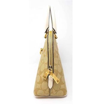 Túi Xách Coach Womens Katy Satchel in Crossgrain Leather Light Khaki - Chalk Màu Nâu Nhạt