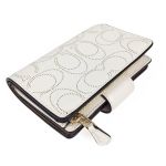 Ví Nữ Coach Medium Corner Zip Wallet In Signature Leather C4768 Màu Trắng