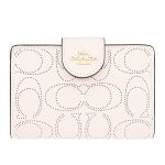 Ví Nữ Coach Medium Corner Zip Wallet In Signature Leather C4768 Màu Trắng
