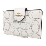 Ví Nữ Coach Medium Corner Zip Wallet In Signature Leather C4768 Màu Trắng