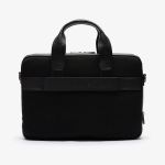 Cặp Xách Tay Lacoste Đựng Laptop Soft Mate Matte Full-Grain Leather Bag Màu Đen