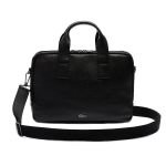 Cặp Xách Tay Lacoste Đựng Laptop Soft Mate Matte Full-Grain Leather Bag Màu Đen