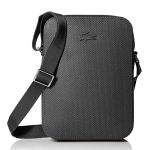 Túi Đeo Chéo Lacoste Men's Chantaco Soft Leather Vertical Zip Bag Màu Xám