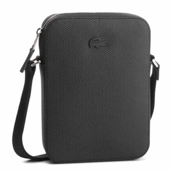 Túi Đeo Chéo Lacoste Men's Chantaco Soft Leather Vertical Zip Bag Màu Xám