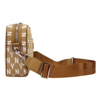 Túi Đeo Chéo MLB Monogram Jacquard Mini Crossbody Bag New York Yankees 32BGDC111-50BMN Màu Nâu Size 23