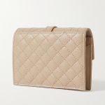 Ví Nữ Yves Saint Laurent YSL Envelope Quilted Textured-Leather Wallet Màu Beige