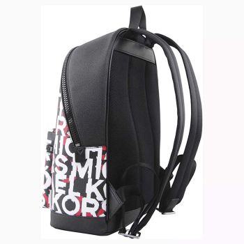 Balo Michael Kors MK Mens Cooper Monogram Backpack Bag, Black/Mandarin Màu Đen - Trắng