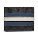 Ví Nam Coach 3 In 1 Wallet In Signature Canvas With Varsity Stripe Màu Xám