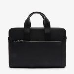 Túi Xách Đựng Máy Tính Lacoste Men's Chantaco Matte Piqué Leather Computer Bag NH2921CE Màu Đen
