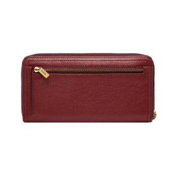 Ví Da Nữ Fossil Logan Clutch SL8249627 Khoá Kéo Màu Đỏ