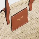 Túi Xách Nữ Celine Teen Triomphe Classic Panier In Palm Leaves And Calfskin Tan 194002EFA.04LU Màu Nâu Trắng