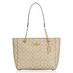 Túi Tote Nữ Coach Cammie Chain Tote In Signature Canvas C8148 Màu Khaki