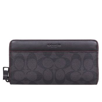 Ví Nam Coach Long Wallet Men's Signature Black F25517 Màu Đen Xám