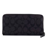 Ví Nam Coach Long Wallet Men's Signature Black F25517 Màu Đen Xám